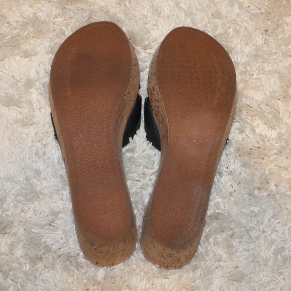 Sam Edelman Reid Wedge Sandals Black Strap - Picture 6 of 8